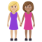 Women Holding Hands- Medium-Light Skin Tone- Medium Skin Tone emoji on Emojione